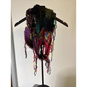 a.n.a Women's Crotchet Multicolor Scarf Patchwork